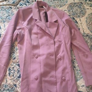 Light Purple Button Down Suit Dress